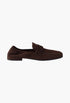 Dark Brown - Shuffle Antiqued Suede Loafers - GLAM MODA
