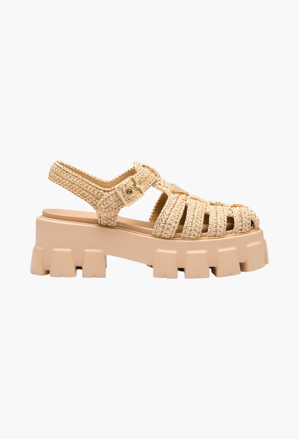 Natural - Monolith Crochet Cage Sandals