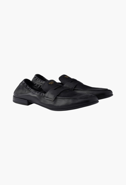 Black - Shuffle Antiqued Leather Loafers - GLAM MODA
