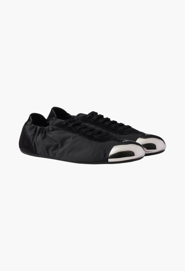 Black - Collapse Re-Nylon And Suede Sneakers With Metal Toecap