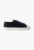 Navy - Cotton Gabardine Sneakers - GLAM MODA