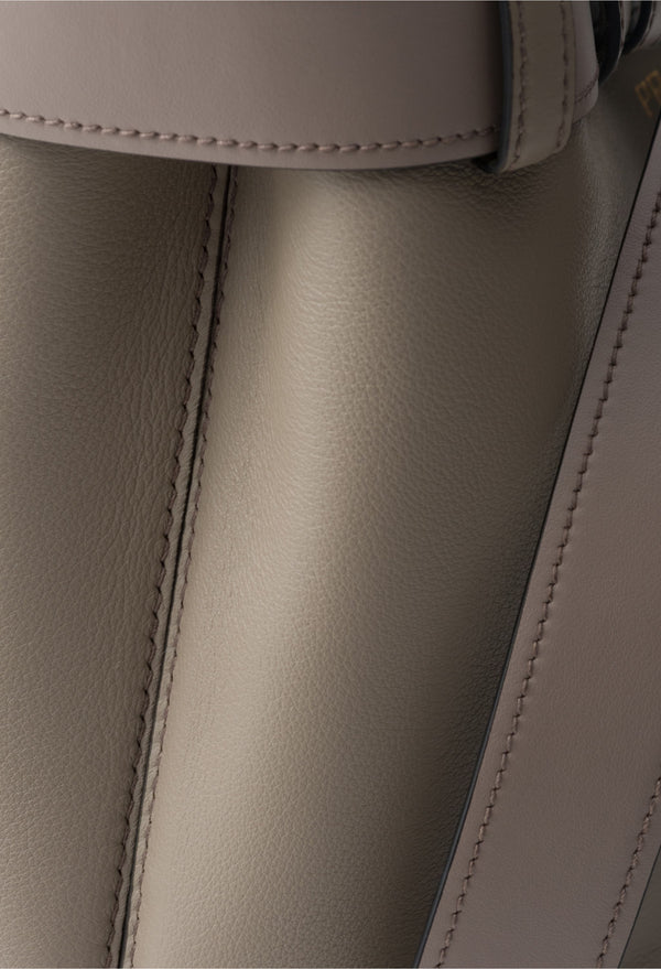 Clay Grey - Prada Buckle Small Leather Handbag With Belt