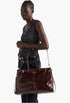 Dark Brown - Prada Bonnie Extra Large Leather Handbag - GLAM MODA