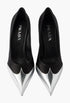 Black - Satin And Metallic Leather Pumps - GLAM MODA