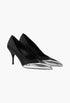Black - Satin And Metallic Leather Pumps - GLAM MODA
