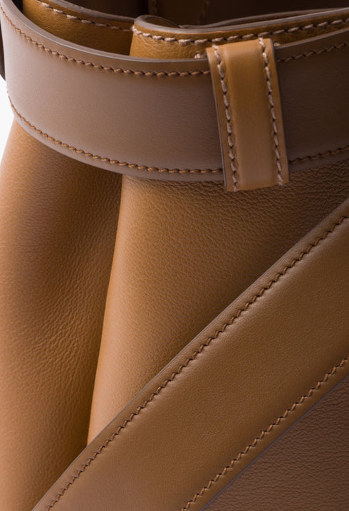 Caramel - Prada Buckle Small Leather Handbag With Belt - GLAM MODA