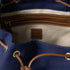 Cornflower Blue/Brandy - Canvas And Leather Backpack - GLAM MODA