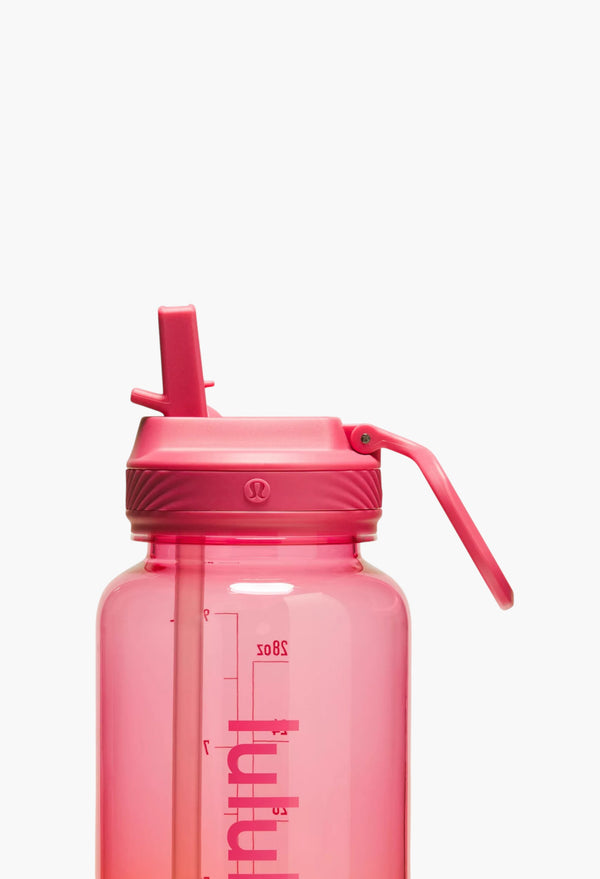 Raspberry Coulis/Lit Orange/Racer Pink - Back to Life Clear Bottle 32oz Straw Lid