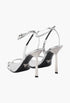 Silver - Metallic Leather High-Heeled Sandals - GLAM MODA