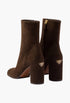 Dark Brown - Suede Booties - GLAM MODA