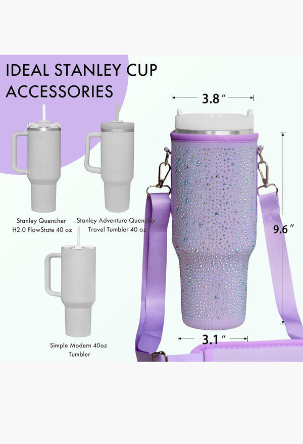 Cup Holder with Strap & Letter Charm - 40 oz