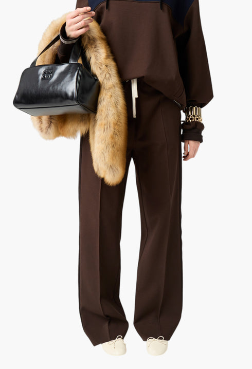 Cocoa Brown - Fabric Stitch Knit Pants - GLAM MODA