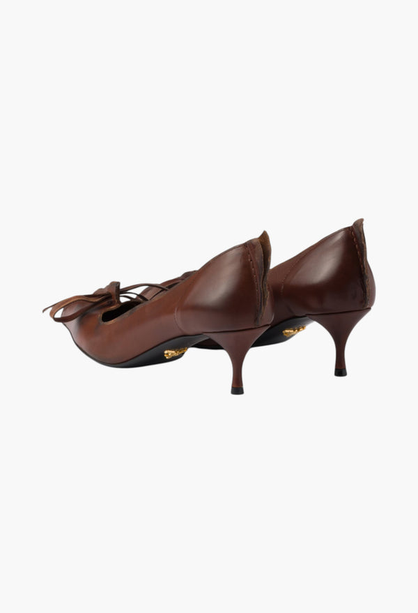 Cocoa Brown - Antiqued Leather Pumps