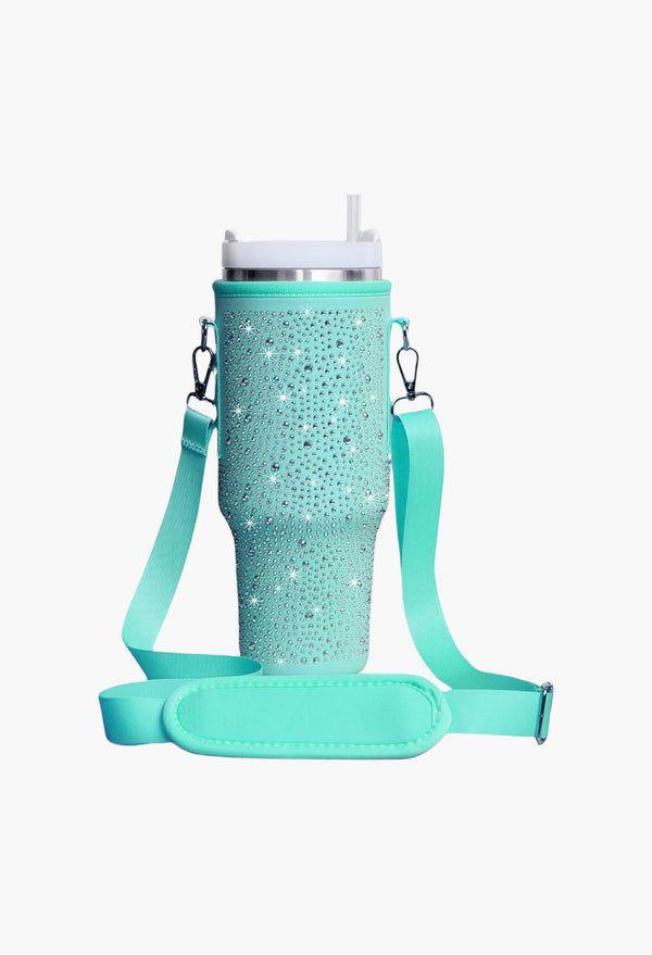 Cup Holder with Strap & Letter Charm - 40 oz