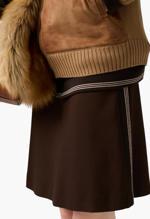 Cocoa Brown - Fabric Stitch Knit Skirt - GLAM MODA