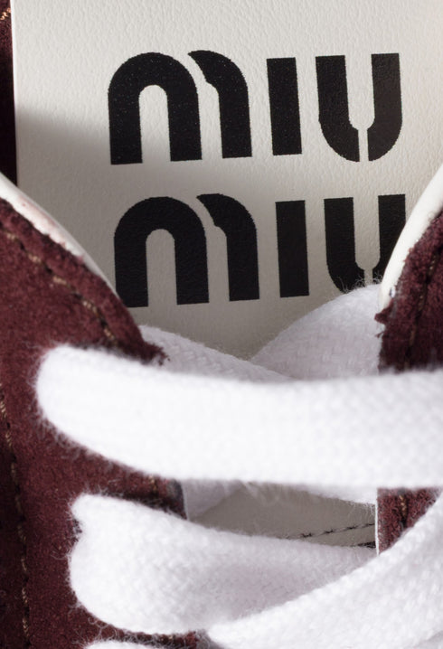 Burgundy - Plume Suede Sneakers - GLAM MODA