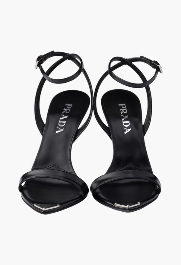 Black - Brushed Leather Sandals