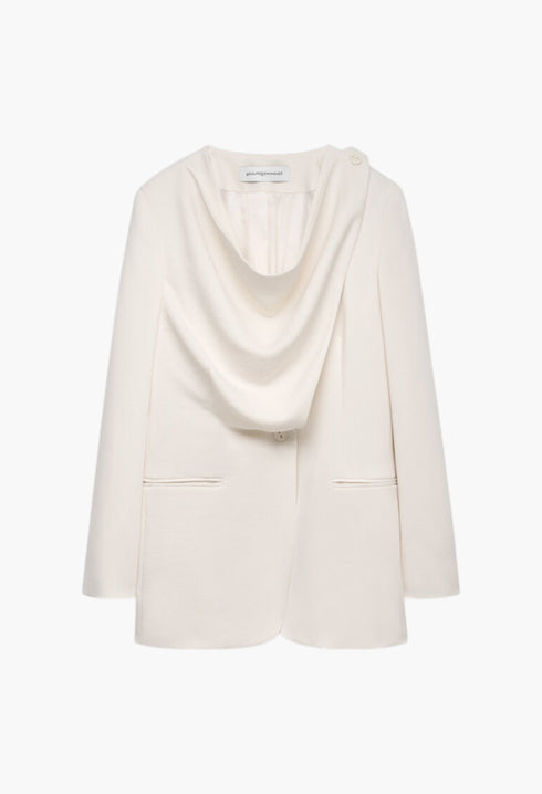 Ecru - Blazer With Front Detail Woman - GLAM MODA