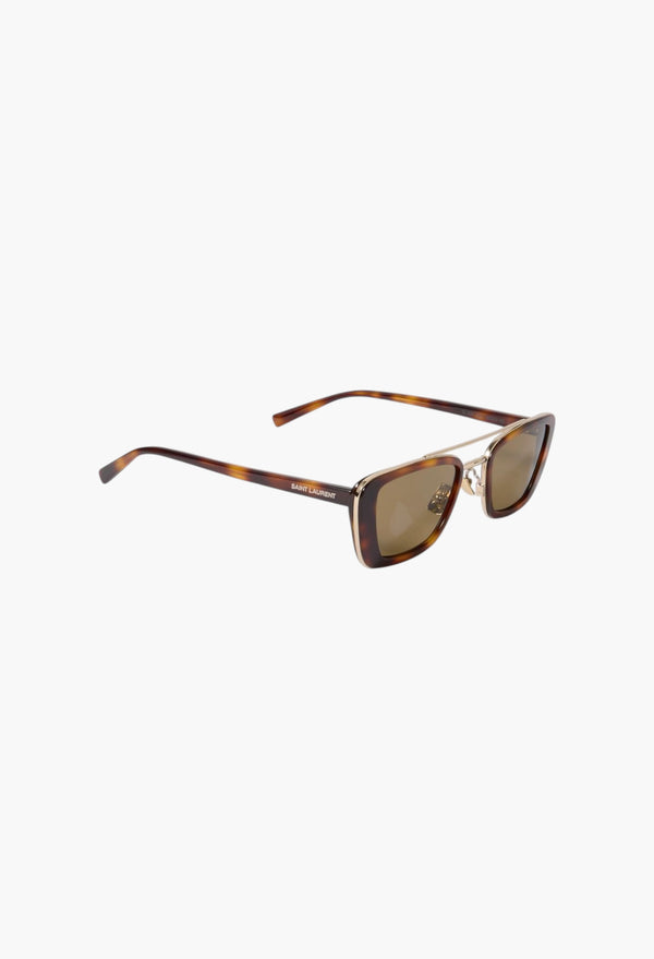 Scales - Rectangular Sunglasses In Tortoiseshell Effect Acetate And Gold Metal