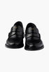 Black - Brushed Leather Loafers - GLAM MODA