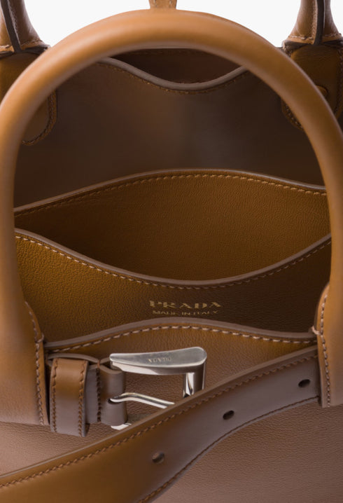 Caramel - Prada Buckle Small Leather Handbag With Belt - GLAM MODA