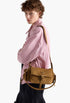 Cinnamon - Prada Explore Medium Suede Shoulder Bag With Flap - GLAM MODA