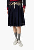Navy - Pleated Garment-Dyed Jersey Skirt - GLAM MODA
