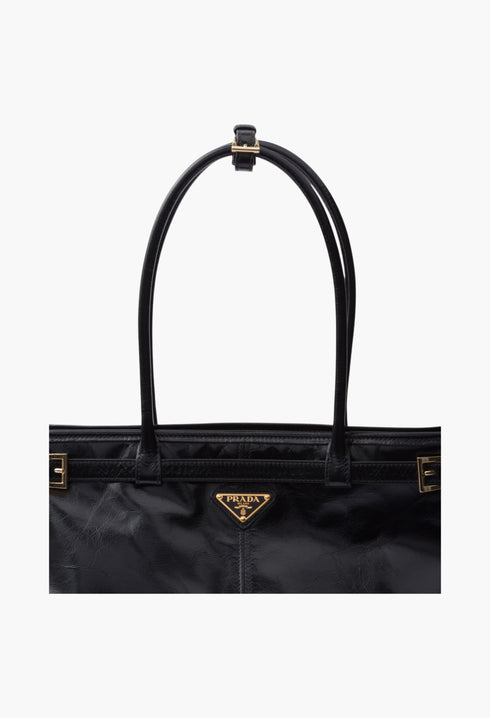 Black - Prada Bonnie Extra Large Leather Handbag - GLAM MODA