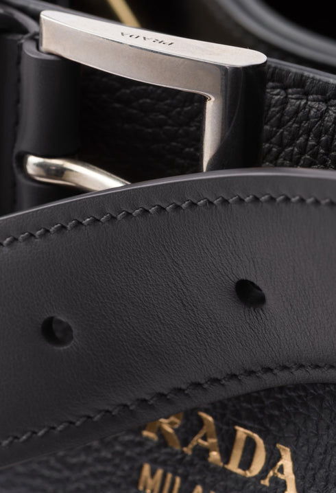 Black - Prada Buckle Small Leather Handbag With Belt - GLAM MODA