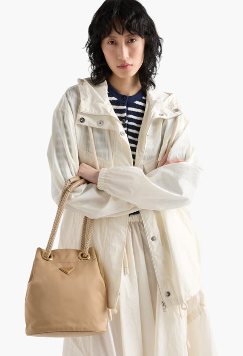 Camel Brown - Prada Mariner Re-Nylon Bucket Bag - GLAM MODA