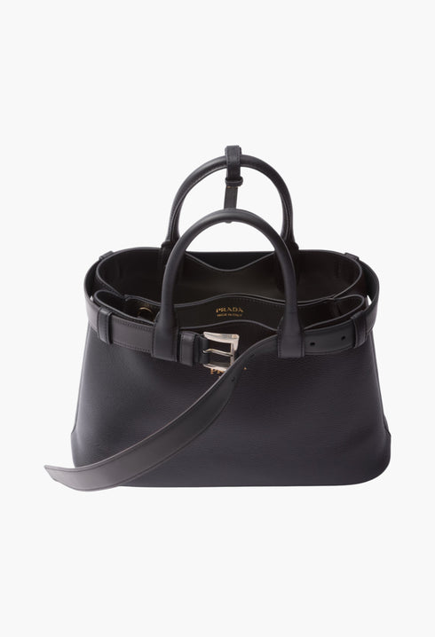 Black - Prada Buckle Small Leather Handbag With Belt - GLAM MODA