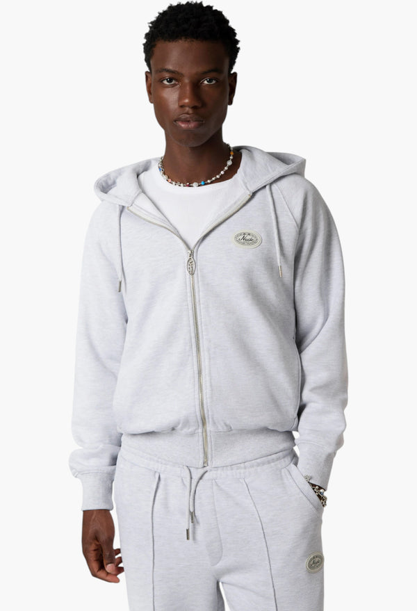 Essentials Zip-Up Hoodie Grey Melange