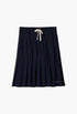 Navy - Pleated Garment-Dyed Jersey Skirt - GLAM MODA