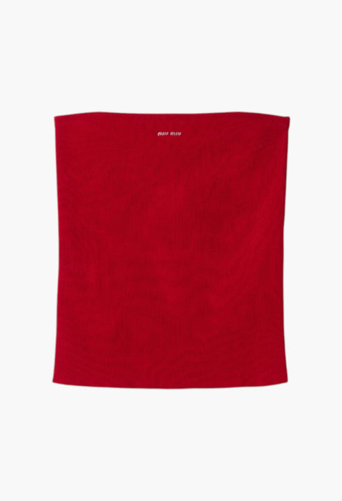 Red - Cotton Knit Tube Top - GLAM MODA