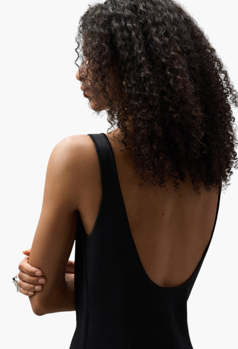 Black - Knit Midi Dress Woman - GLAM MODA