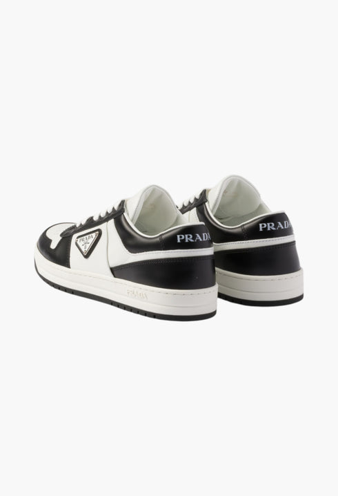 White/Black - Downtown Perforated Leather Sneakers - GLAM MODA