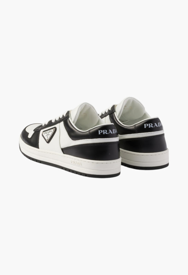 White/Black - Downtown Perforated Leather Sneakers