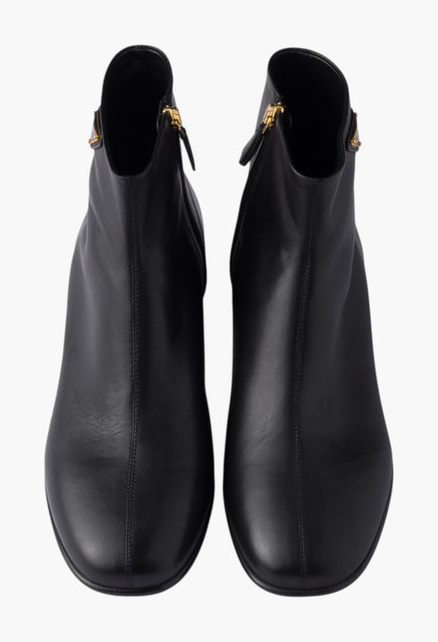 Black - Nappa Leather Booties - GLAM MODA