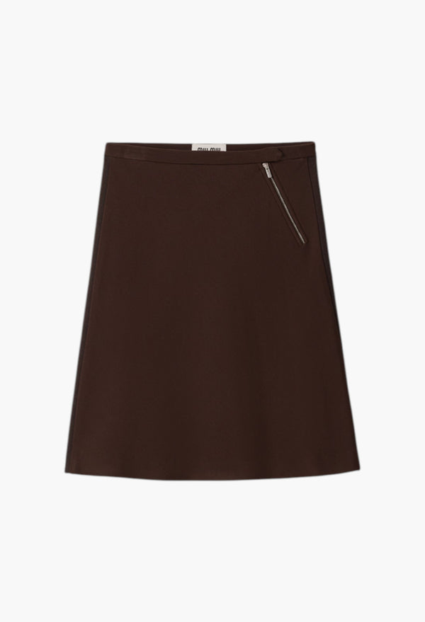 Cocoa Brown - Fabric Stitch Knit Skirt