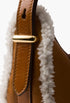 Cognac/Natural - Prada Arqué Small Shearling Shoulder Bag - GLAM MODA