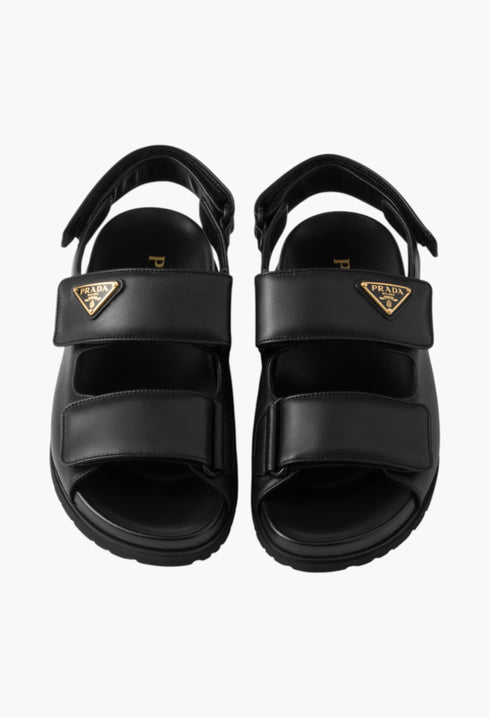 Black - Nappa Leather Sandals - GLAM MODA