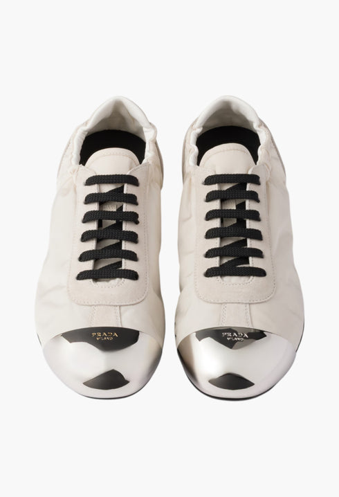 Lvory - Collapse Re-Nylon And Suede Sneakers With Metal Toecap - GLAM MODA