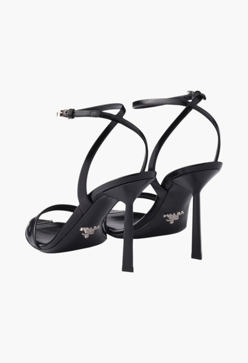 Black - Brushed Leather Sandals - GLAM MODA