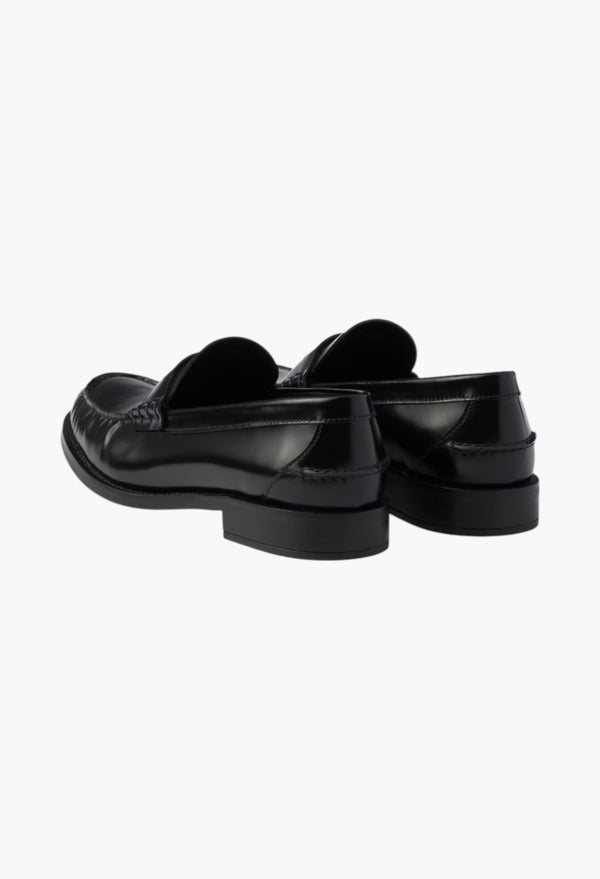 Black - Brushed Leather Loafers