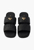 Black - Raffia Slides - GLAM MODA
