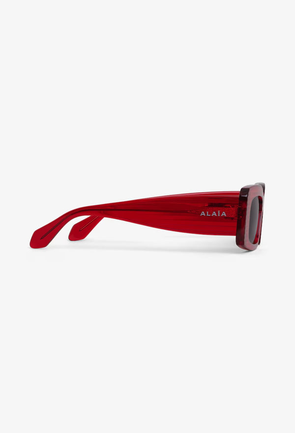 Red - Rectangular Sunglasses