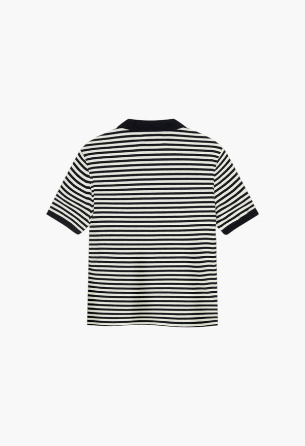 Apple Crew Stripes Polo Black