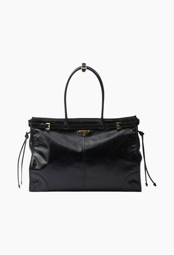 Black - Prada Bonnie Extra Large Leather Handbag