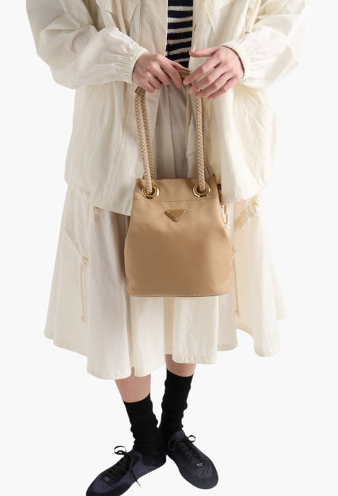 Camel Brown - Prada Mariner Re-Nylon Bucket Bag - GLAM MODA