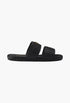 Black - Raffia Slides - GLAM MODA